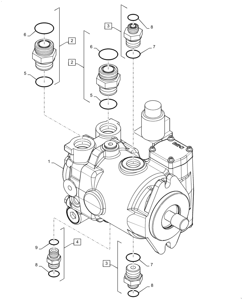 Схема запчастей Case IH 9240 - (35.220.AA[02]) - VAR - 425464, 425362 - HYDRAULIC PUMP, FEEDER (35) - HYDRAULIC SYSTEMS