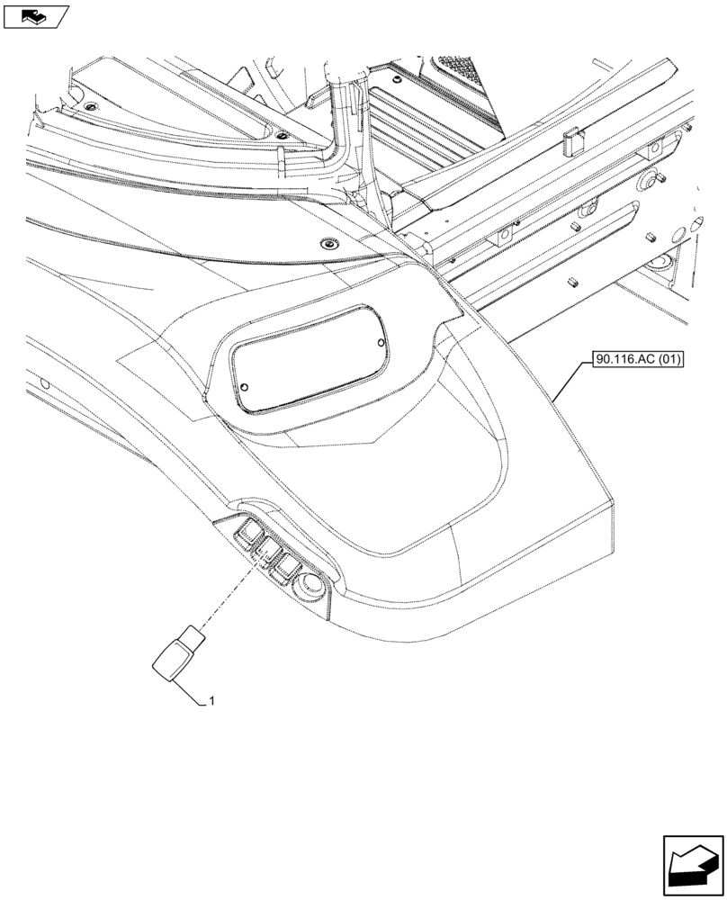 Схема запчастей Case IH FARMALL 105U - (55.523.AQ) - VAR - 334144, 335683 - HITCH UP/DOWN PLATE (55) - ELECTRICAL SYSTEMS