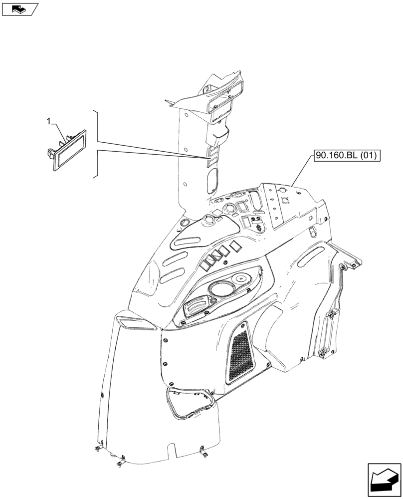 Схема запчастей Case IH FARMALL 105U - (55.405.CK[01]) - VAR - 334150, 335687 - PLUG, HEADLIGHT, SWITCH (55) - ELECTRICAL SYSTEMS