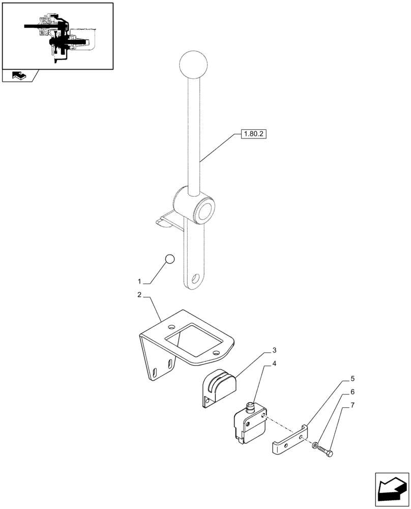 Схема запчастей Case IH JX60 - (1.92.75[05]) - PTO, CONTROL LEVER, SWITCH (10) - OPERATORS PLATFORM/CAB