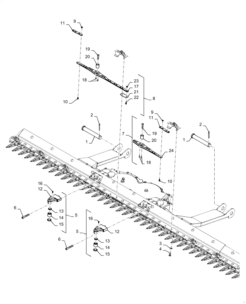 Схема запчастей Case IH 3152 - (58.110.09[03]) - CENTER KNIFE DRIVE, HEAD ASSY (58) - ATTACHMENTS/HEADERS