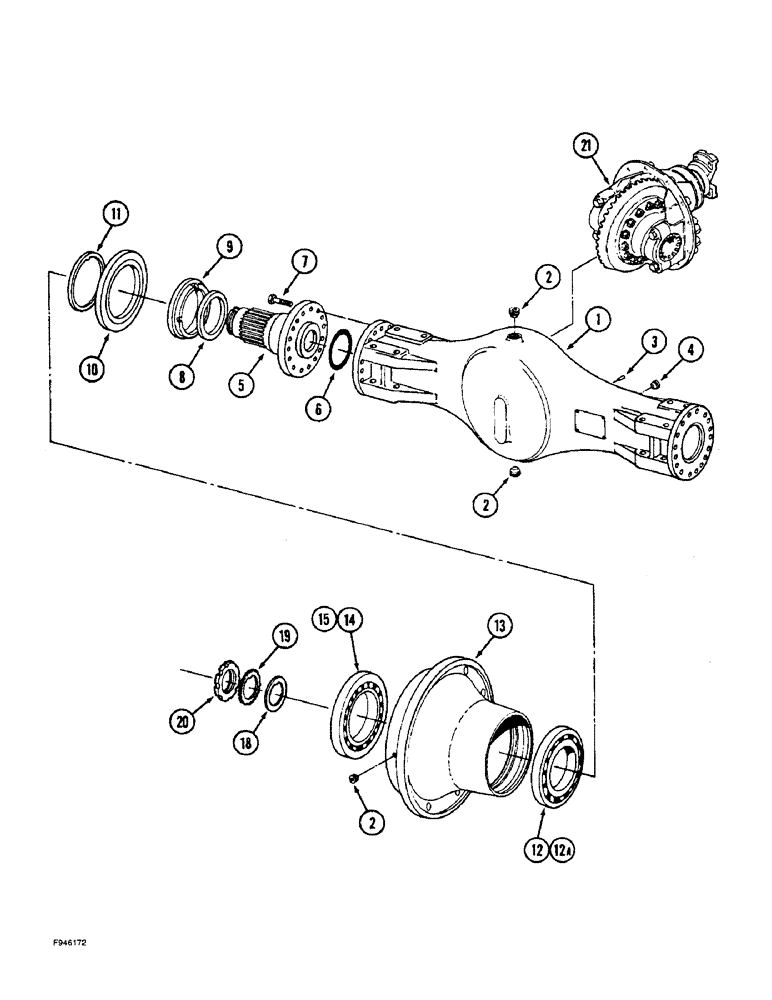 Схема запчастей Case IH 9280 - (6-119A) - STANDARD AXLE ASSEMBLY HOUSING & WHEEL HUB P.I.N. JEE032778 & AFTER (06) - POWER TRAIN