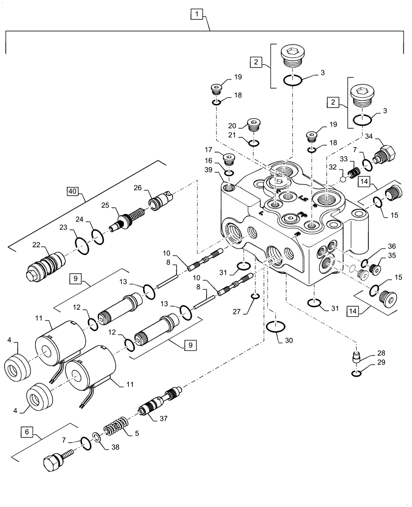 Схема запчастей Case IH 9240 - (35.359.AB[03]) - VALVE, HEADER, FEEDER (35) - HYDRAULIC SYSTEMS