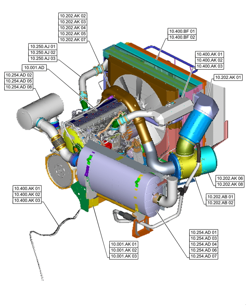 Схема запчастей Case IH 9240 - (00.000.10[01]) - PICTORIAL INDEX - ENGINE (00) - GENERAL & PICTORIAL INDEX