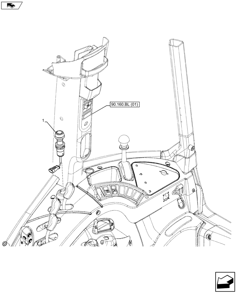 Схема запчастей Case IH FARMALL 105U - (55.522.AG) - VAR - 334144, 335683 - PTO, FRONT, SWITCH (55) - ELECTRICAL SYSTEMS