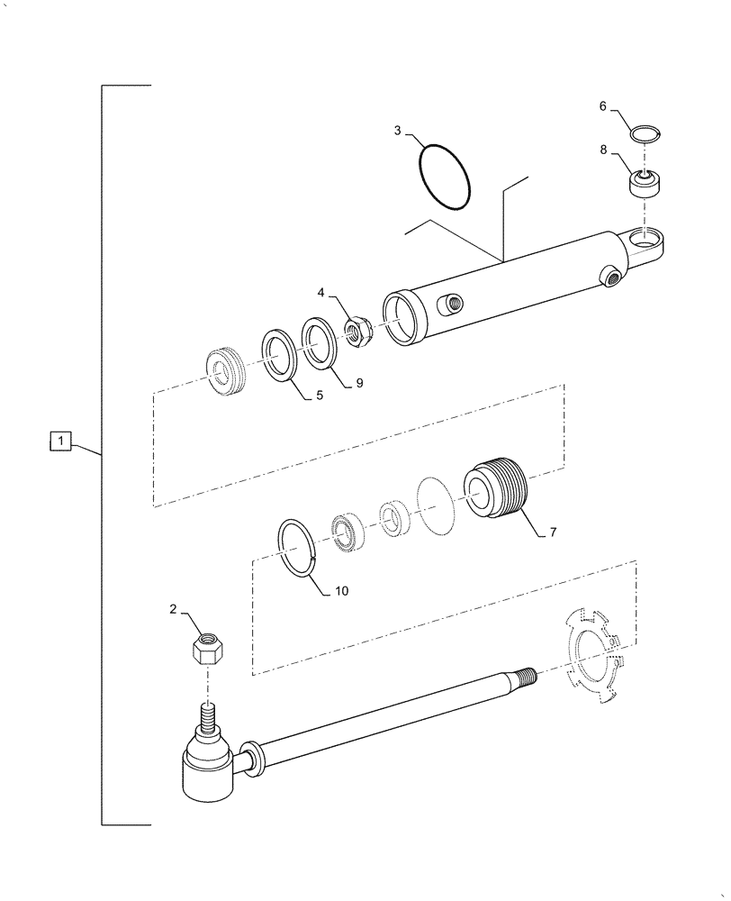 Схема запчастей Case IH FARMALL 70A - (41.216.AN[01]) - STEERING CYLINDER, 2WD (41) - STEERING