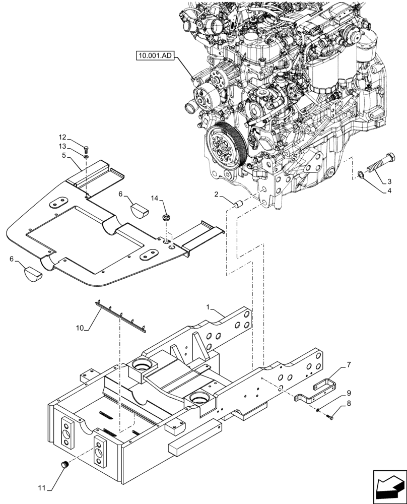 Схема запчастей Case IH FARMALL 120C - (25.100.AV[03]) - VAR - 334216 - 4WD FRONT AXLE, SUPPORT (25) - FRONT AXLE SYSTEM