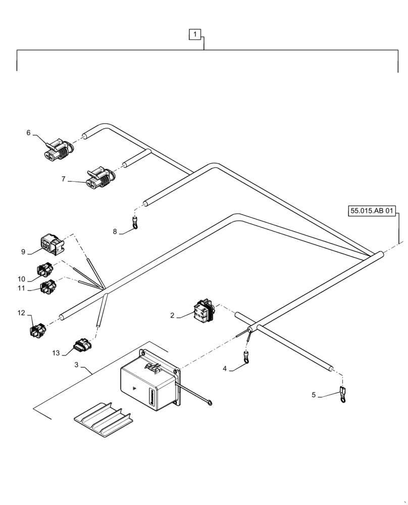 Схема запчастей Case IH PATRIOT 3240 - (55.015.AB[02]) - ENGINE WIRE HARNESS, BSN YGT044001, PART II (55) - ELECTRICAL SYSTEMS