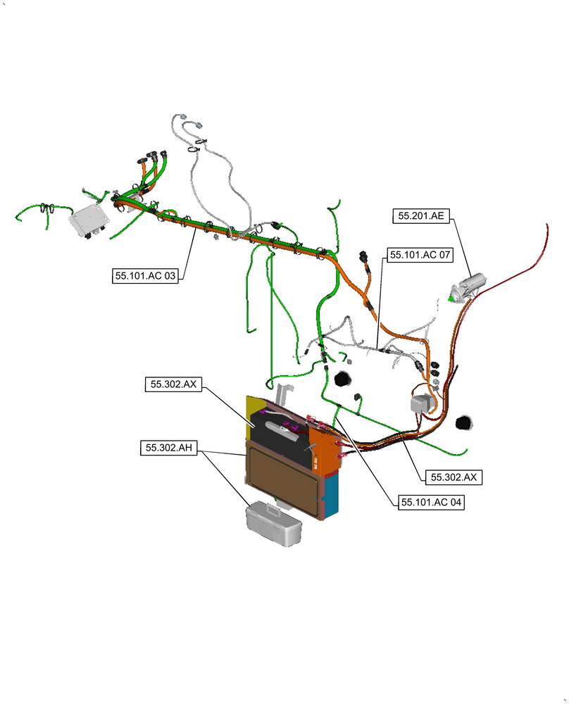 Схема запчастей Case IH 9240 - (00.000.55[03]) - PICTORIAL INDEX - ELECTRICAL SYSTEMS (00) - GENERAL & PICTORIAL INDEX