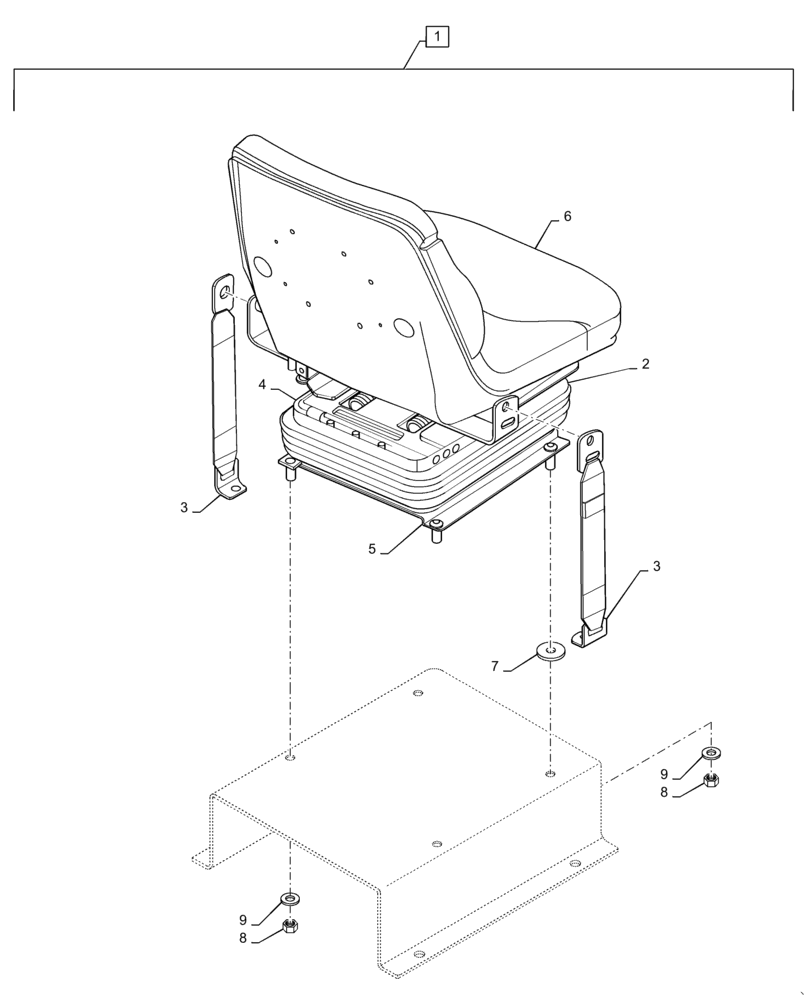 Схема запчастей Case IH 588H - (90.120.BC[01]) - VAR - 423042 - DELUXE SUSPENSION SEAT (90) - PLATFORM, CAB, BODYWORK AND DECALS
