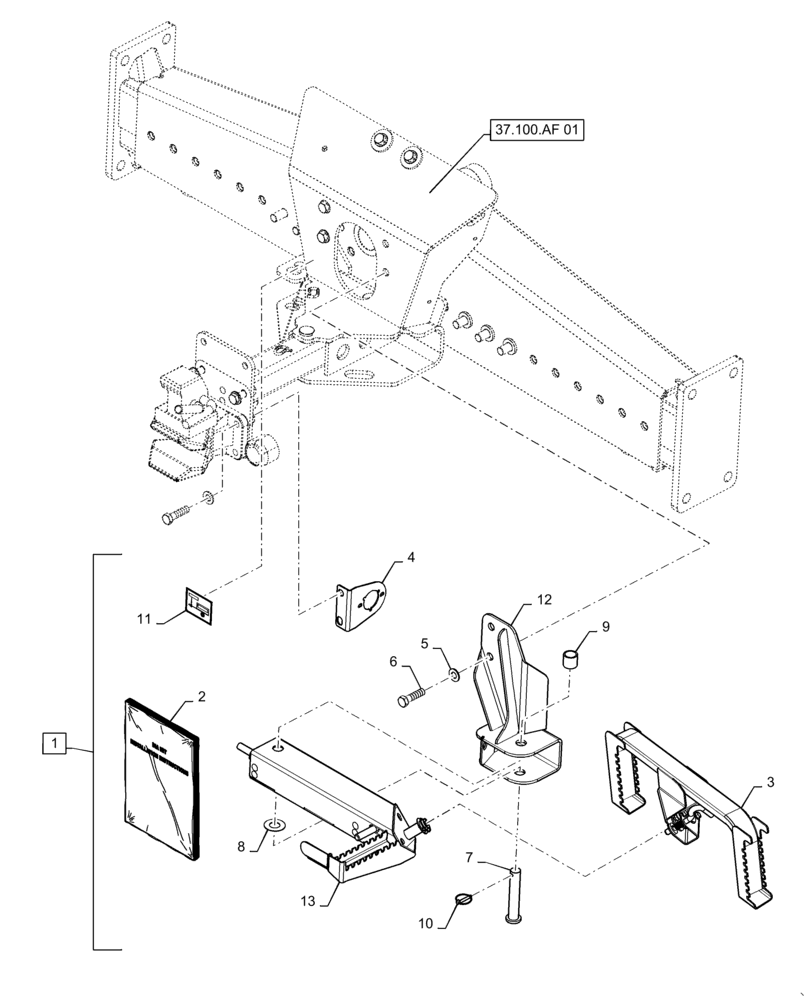 Схема запчастей Case IH 7230 - (88.100.90[01]) - DIA KIT, ADDITIONAL PRODUCTS, STEP, REAR AXLE (88) - ACCESSORIES