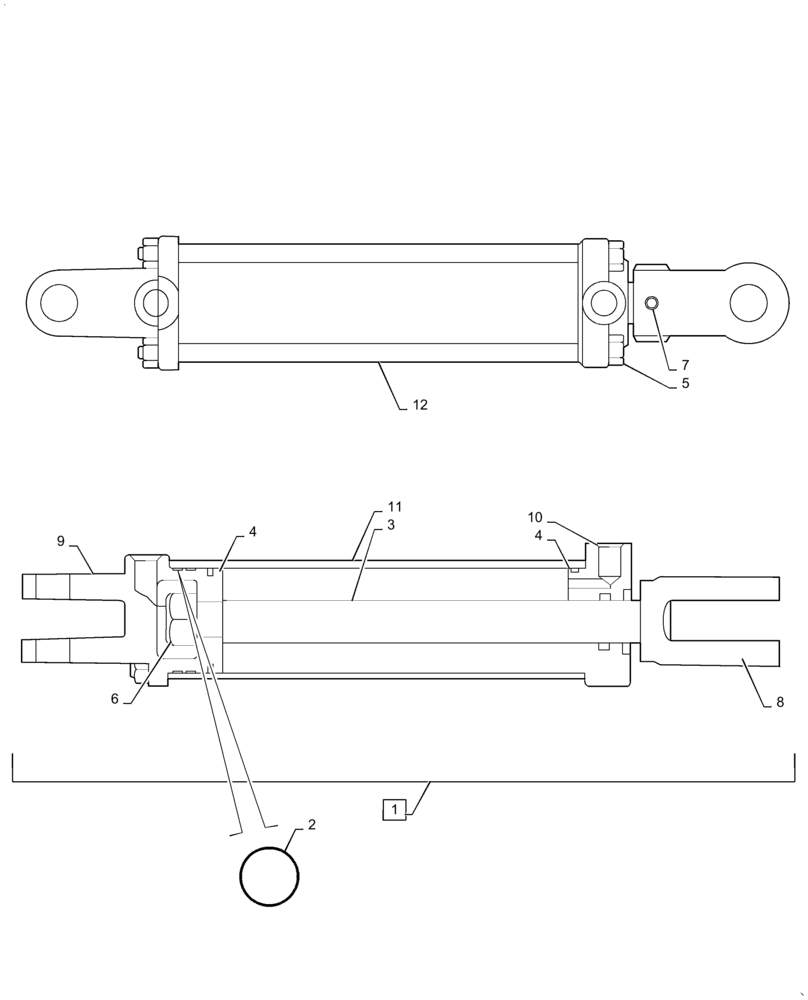 Схема запчастей Case IH 1235 - (35.100.BI[05]) - HYDRAULIC CYLINDER 3X10 3000PSI NO PINS (35) - HYDRAULIC SYSTEMS