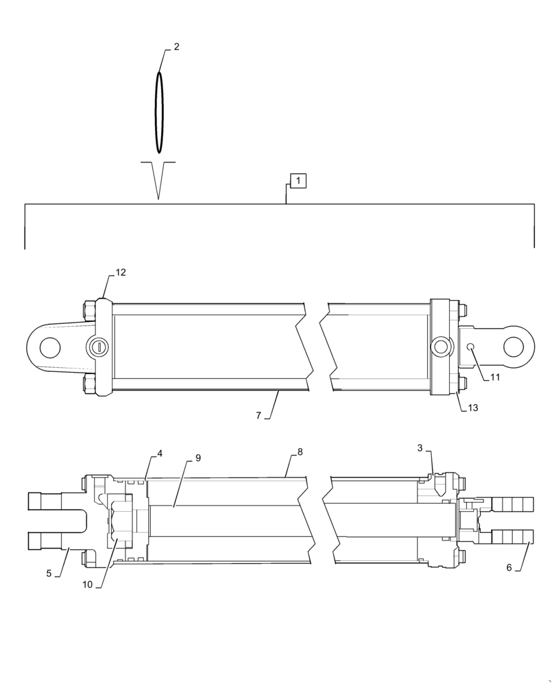 Схема запчастей Case IH 1235 - (35.100.BI[04]) - HYDRAULIC CYLINDER 5X30 3000PSI W/O PINS (35) - HYDRAULIC SYSTEMS