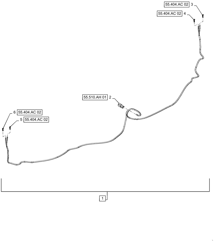 Схема запчастей Case IH TITAN 3540 - (55.511.AM[02]) - DUAL BEACON, HARNESS (55) - ELECTRICAL SYSTEMS