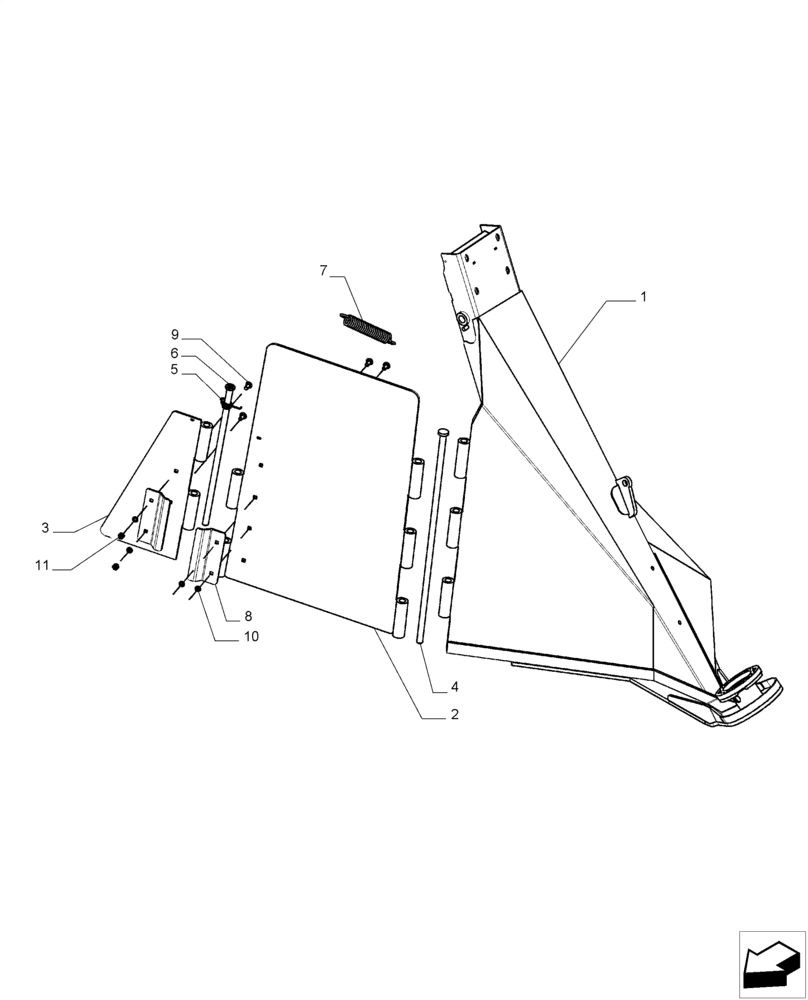 Схема запчастей Case IH A8800 - (60.350.AA[06]) - CROP DIVIDER, LH (60) - PRODUCT FEEDING