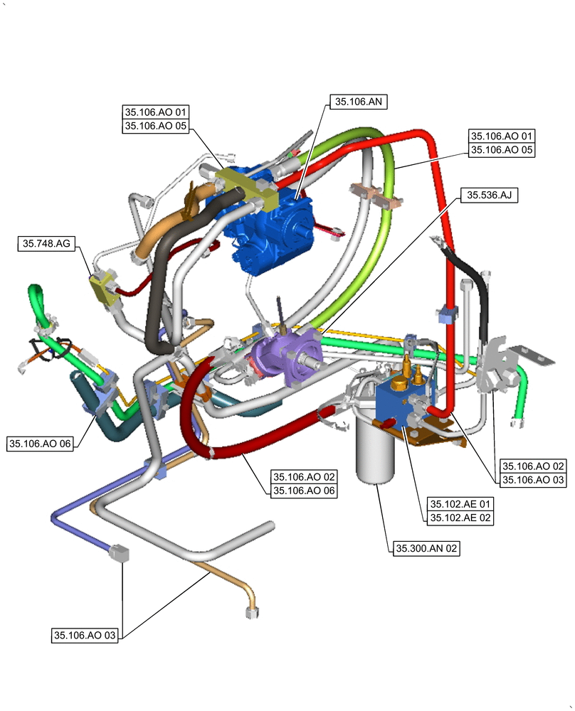 Схема запчастей Case IH 9240 - (00.000.35[02]) - PICTORIAL INDEX - HYDRAULIC SYSTEMS (00) - GENERAL & PICTORIAL INDEX