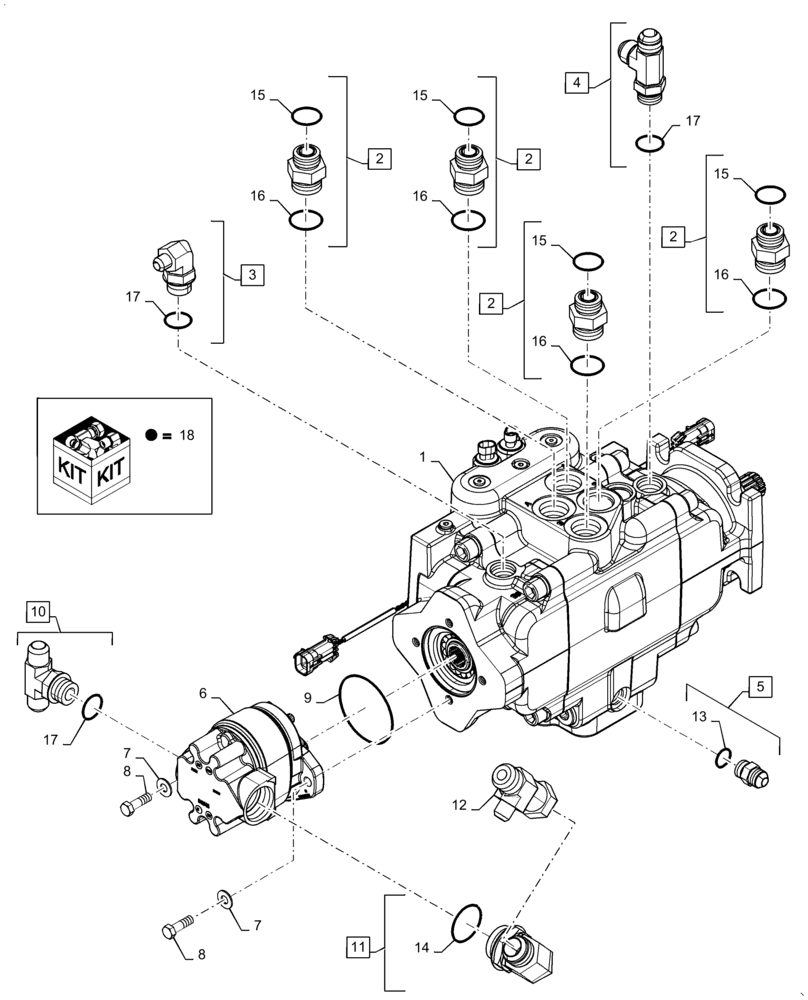 Схема запчастей Case IH WD1204 - (35.910.AF[04]) - DRAPER, PUMP ASSY, 4-CYL (35) - HYDRAULIC SYSTEMS