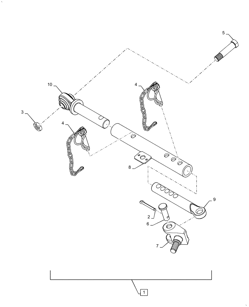 Схема запчастей Case IH FARMALL 70A - (37.120.AX[04]) - THREE POINT HITCH WITH COMBI BALL, STABILIZER ASSY (37) - HITCHES, DRAWBARS & IMPLEMENT COUPLINGS