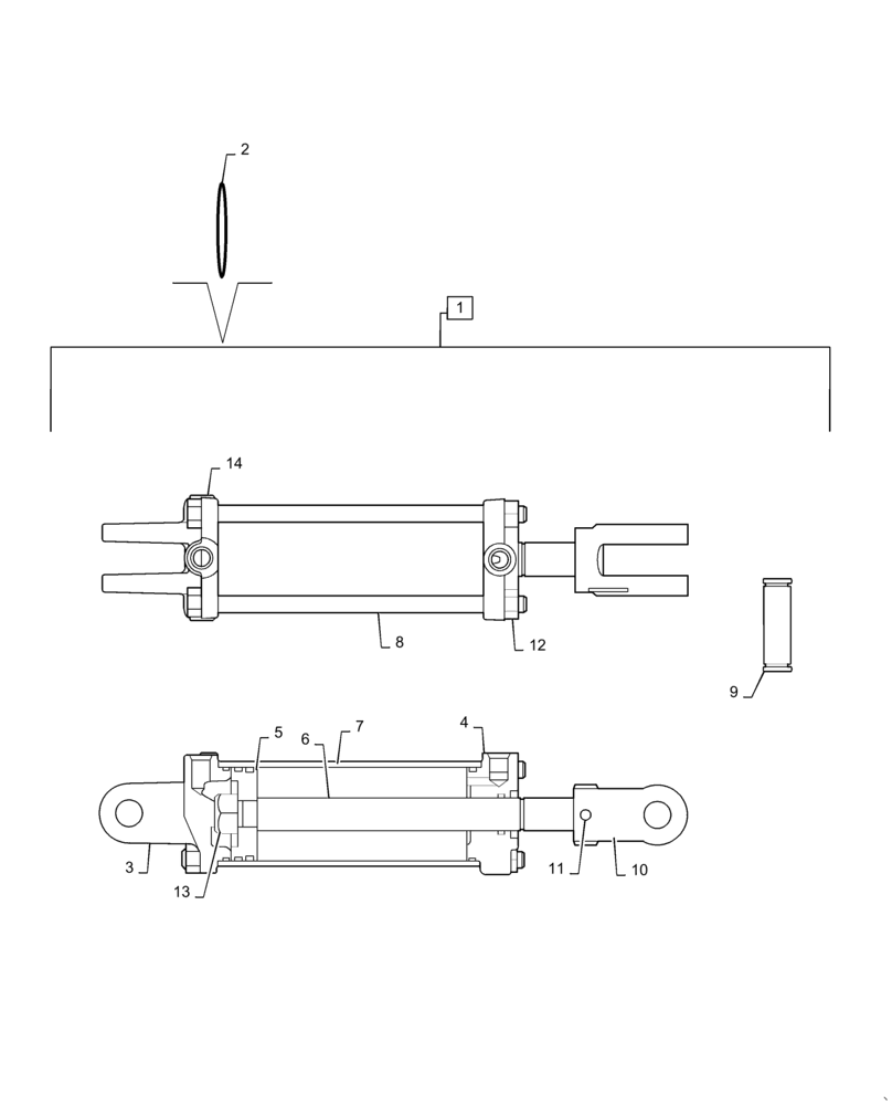 Схема запчастей Case IH 1235 - (35.100.BI[06]) - HYDRAULIC CYLINDER 3.5X8 3000PSI NO PINS (35) - HYDRAULIC SYSTEMS