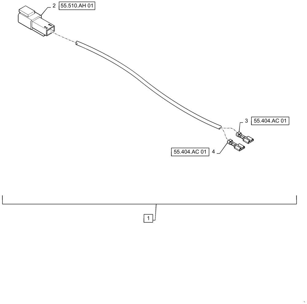 Схема запчастей Case IH TITAN 4040 - (55.511.AM[01]) - SINGLE BEACON, HARNESS (55) - ELECTRICAL SYSTEMS