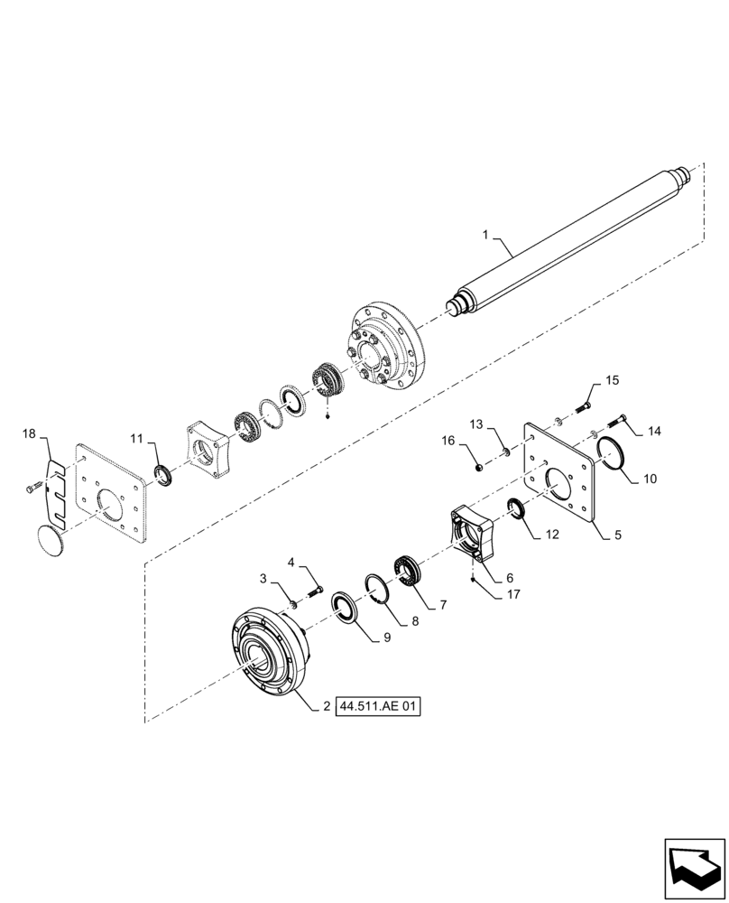 Схема запчастей Case IH TITAN 3540 - (25.400.AM [01]) - FRONT AXLE, AND BEARING ASSY (25) - FRONT AXLE SYSTEM