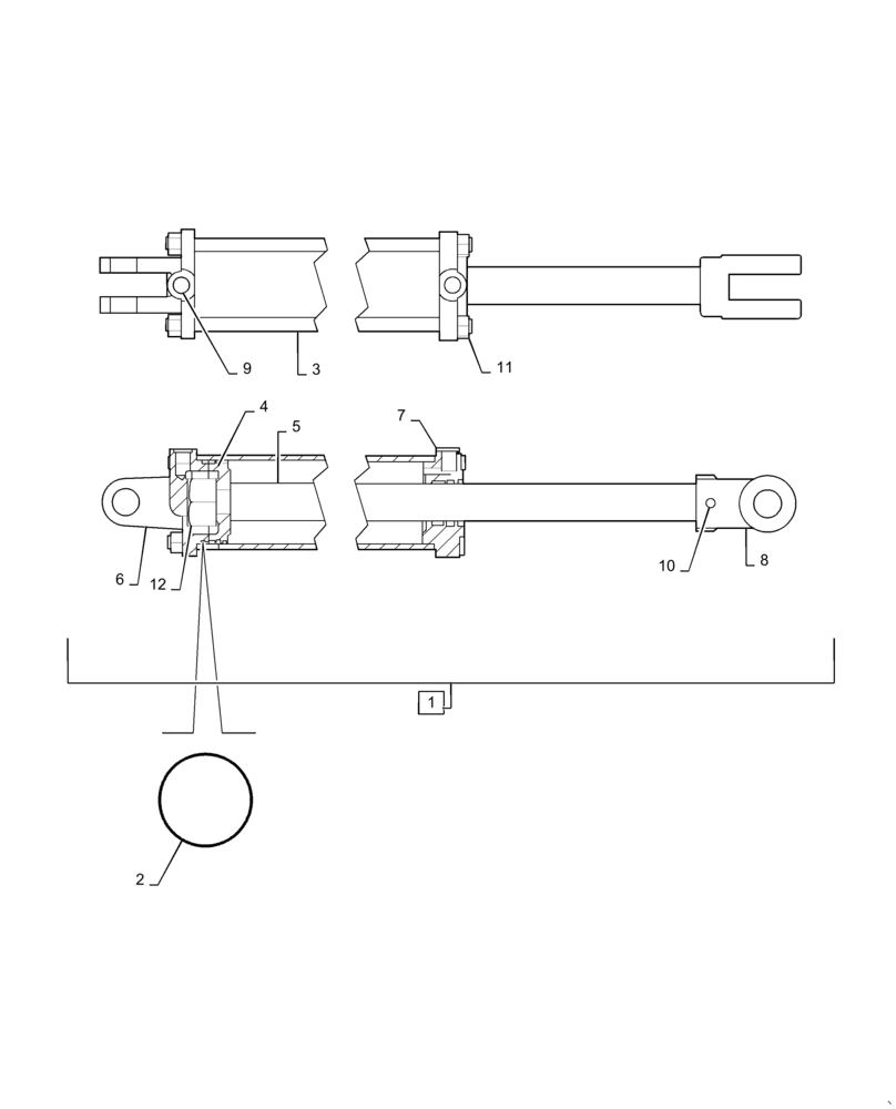 Схема запчастей Case IH 1245 - (35.100.BI[03]) - HYDRAULIC CYLINDER 4X18 3000PSI NO PINS (35) - HYDRAULIC SYSTEMS