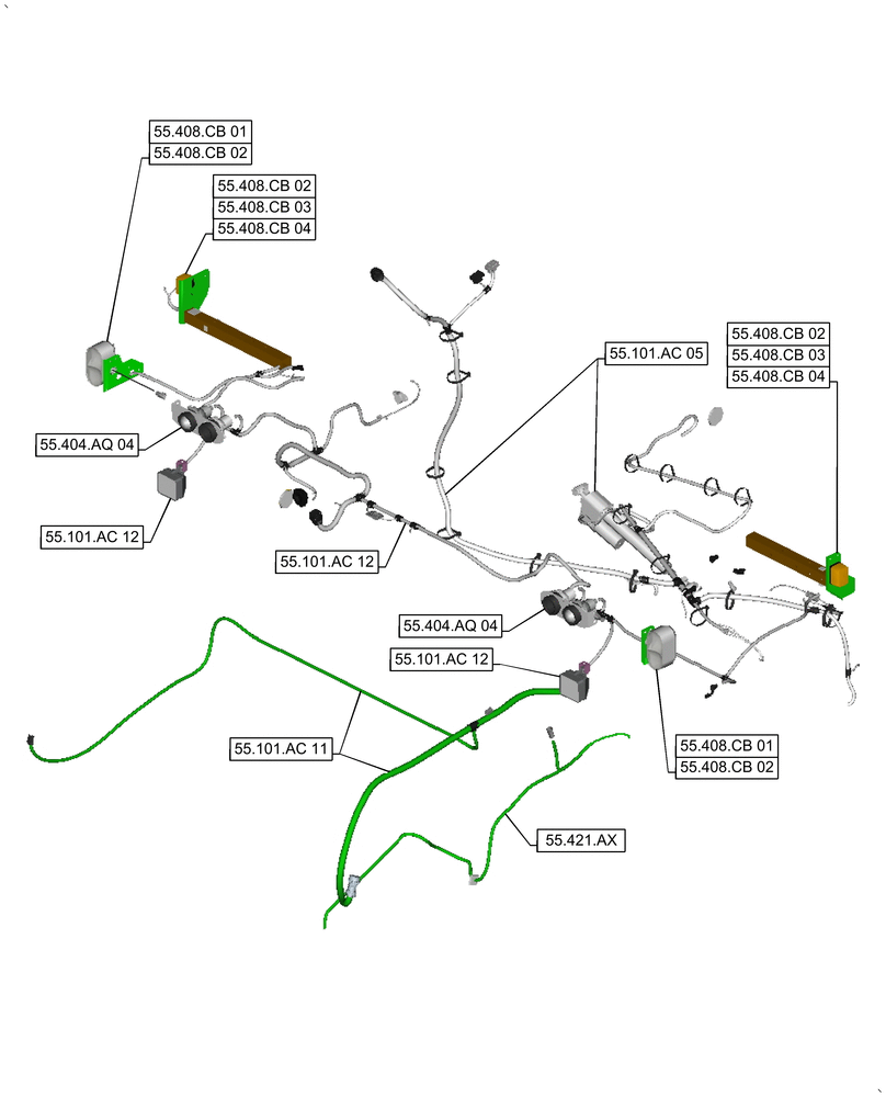 Схема запчастей Case IH 9240 - (00.000.55[05]) - PICTORIAL INDEX - ELECTRICAL SYSTEMS (00) - GENERAL & PICTORIAL INDEX