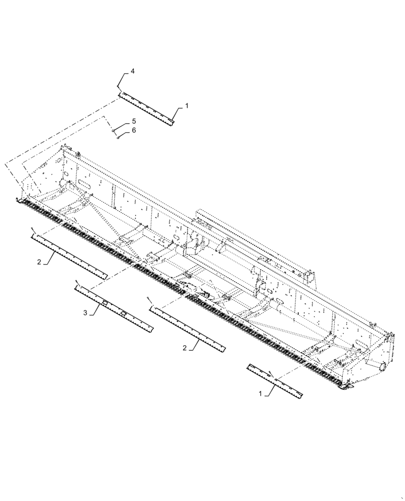 Схема запчастей Case IH 3152 - (58.110.09[02]) - CUTTERBAR, 3" STD GUARD 35FT (58) - ATTACHMENTS/HEADERS