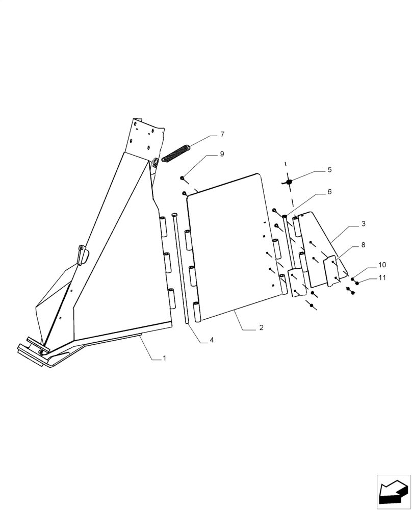 Схема запчастей Case IH A8800 - (60.350.AA[05]) - CROP DIVIDER, RH (60) - PRODUCT FEEDING