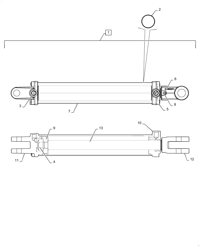 Схема запчастей Case IH 1265 - (35.100.BI[08]) - HYDRAULIC CYLINDER 3.0X16 NITRO (35) - HYDRAULIC SYSTEMS