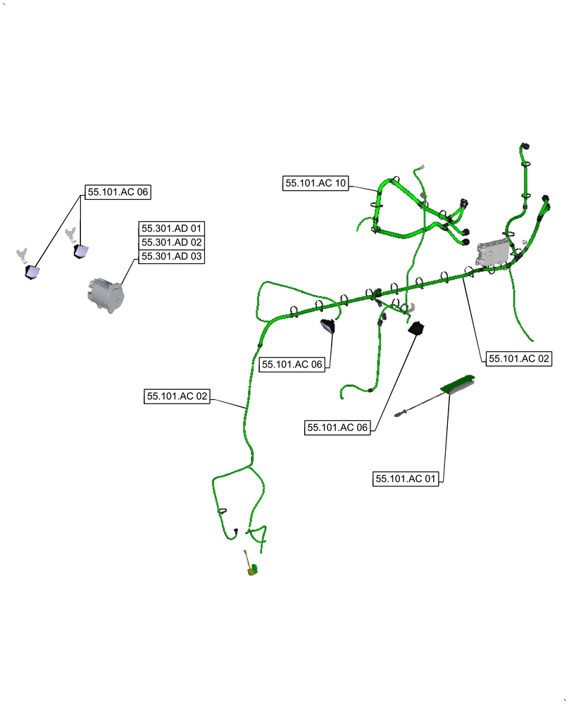 Схема запчастей Case IH 9240 - (00.000.55[02]) - PICTORIAL INDEX - ELECTRICAL SYSTEMS (00) - GENERAL & PICTORIAL INDEX