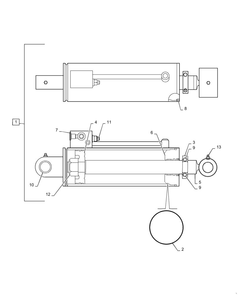 Схема запчастей Case IH 1245 - (35.100.BI[04]) - HYDRAULIC CYLINDER 5.00 X 12.00 3000PSI DA (35) - HYDRAULIC SYSTEMS