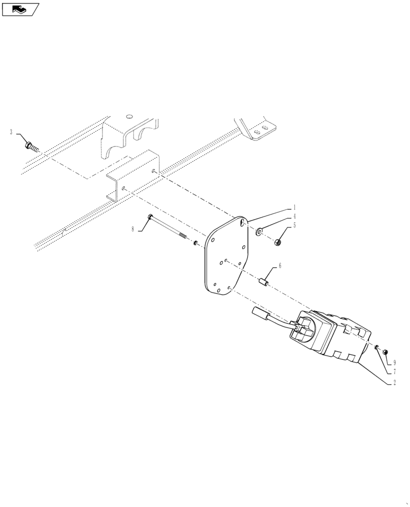 Схема запчастей Case IH TITAN 4540 - (55.680.AO[01]) - RADAR AND MOUNTING PARTS (55) - ELECTRICAL SYSTEMS