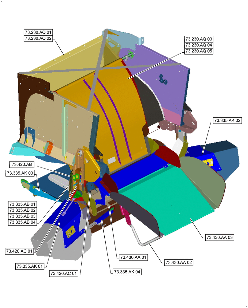 Схема запчастей Case IH 9240 - (00.000.73[02]) - PICTORIAL INDEX - RESIDUE HANDLING (00) - GENERAL & PICTORIAL INDEX