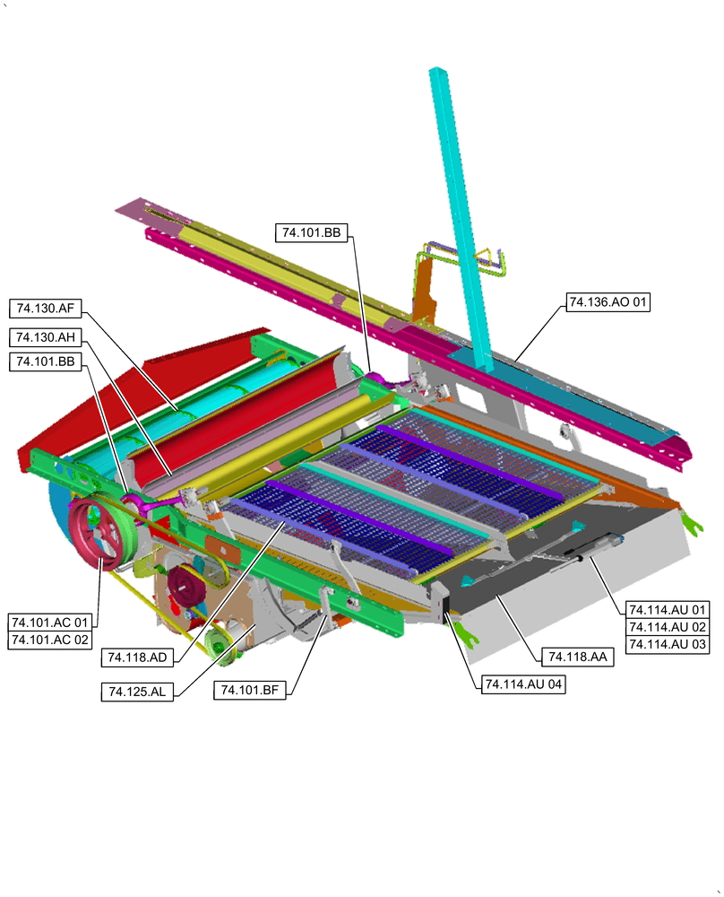 Схема запчастей Case IH 9240 - (00.000.74[01]) - PICTORIAL INDEX - CLEANING (00) - GENERAL & PICTORIAL INDEX