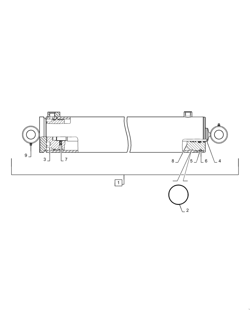 Схема запчастей Case IH 1265 - (35.100.BI[10]) - HYDRAULIC CYLINDER 4.5 X 17.99 PHASE (35) - HYDRAULIC SYSTEMS