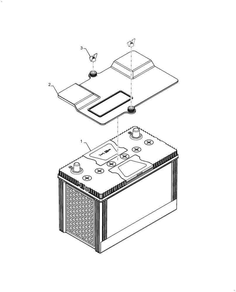 Схема запчастей Case IH FARMALL 70A - (55.302.AG[01]) - BATTERY (55) - ELECTRICAL SYSTEMS