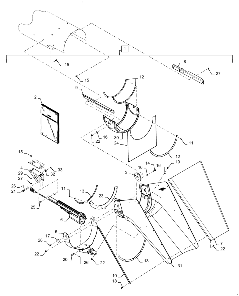 Схема запчастей Case IH 7230 - (88.100.80[14]) - DIA KIT, UNLOADING TUBE, PIVOT, DISCHARGE SPOUT (88) - ACCESSORIES