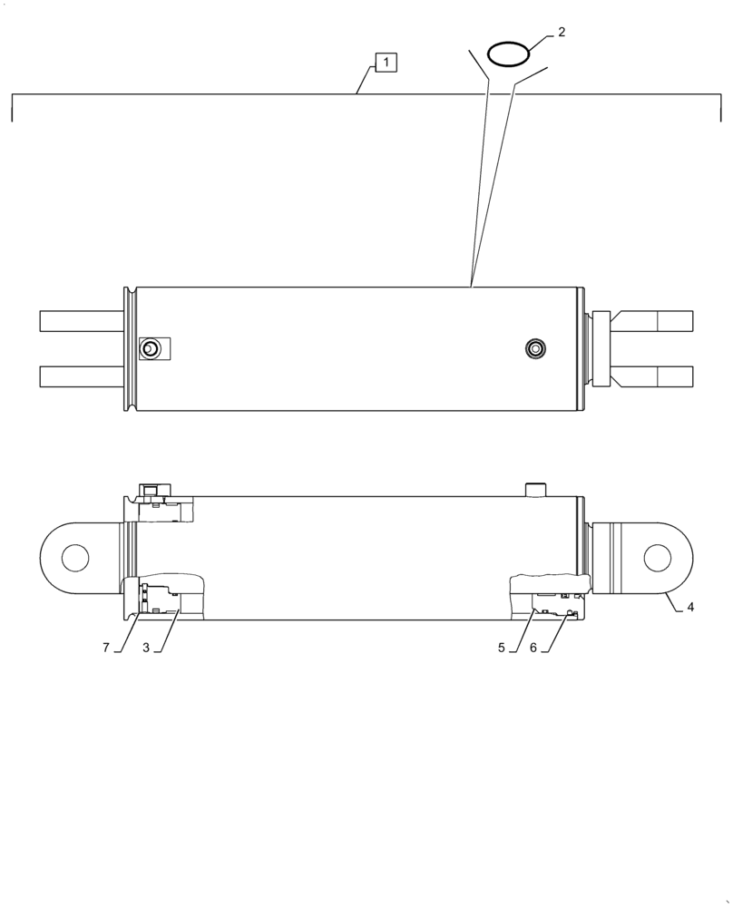 Схема запчастей Case IH 1265 - (35.100.BI[03]) - HYDRAULIC CYLINDER 6.25X19.92 PHASE (35) - HYDRAULIC SYSTEMS