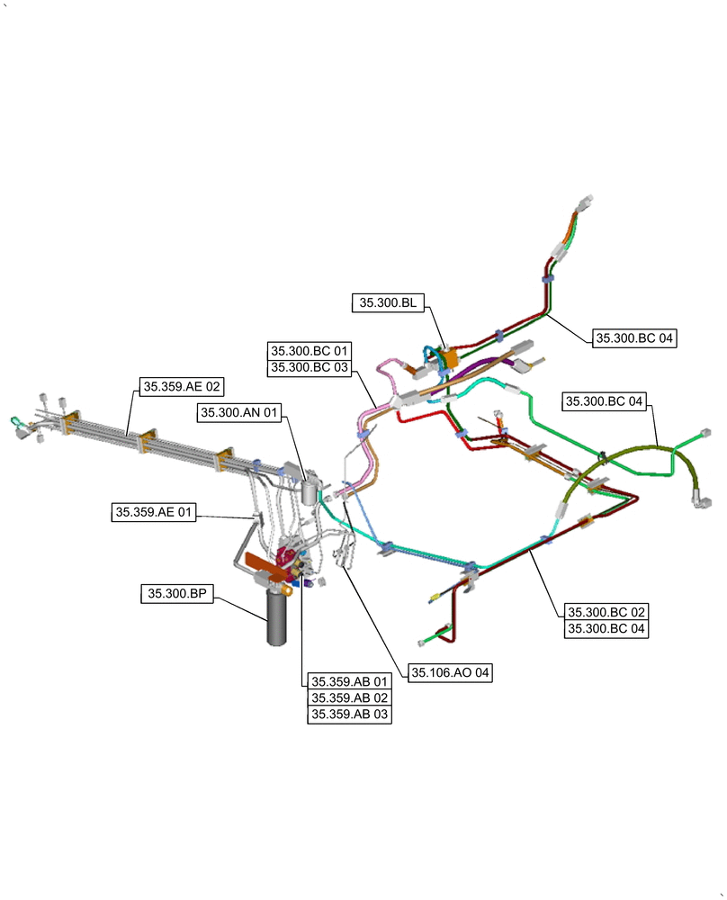Схема запчастей Case IH 9240 - (00.000.35[03]) - PICTORIAL INDEX - HYDRAULIC SYSTEMS (00) - GENERAL & PICTORIAL INDEX