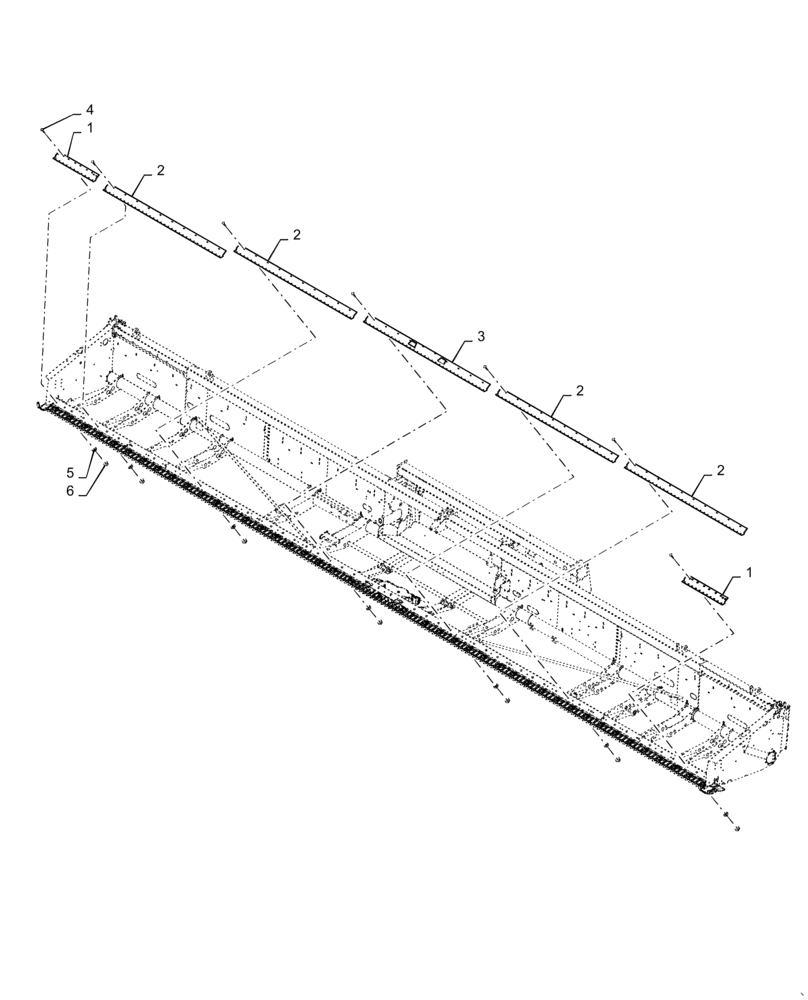 Схема запчастей Case IH 3152 - (58.110.09[02]) - CUTTERBAR, 3" STD GUARD 45FT (58) - ATTACHMENTS/HEADERS