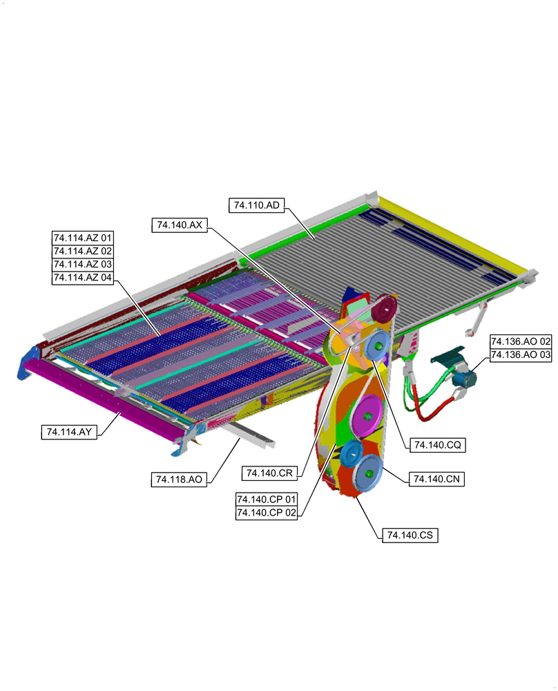 Схема запчастей Case IH 9240 - (00.000.74[02]) - PICTORIAL INDEX - CLEANING (00) - GENERAL & PICTORIAL INDEX