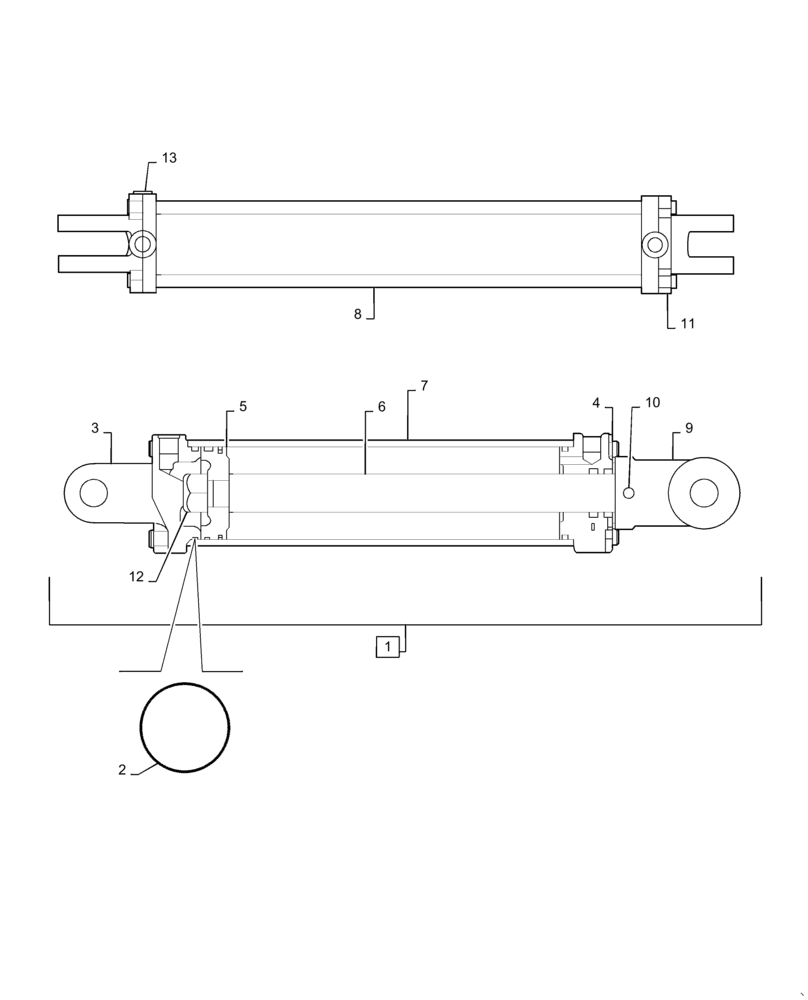 Схема запчастей Case IH 1235 - (35.100.BI[01]) - HYDRAULIC CYLINDER 3.5 X 20 3000 PSI NO PINS (35) - HYDRAULIC SYSTEMS