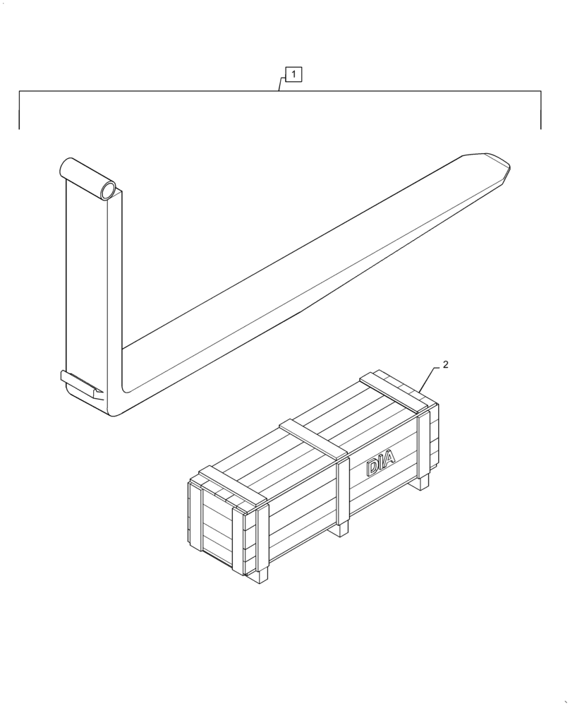 Схема запчастей Case IH 586H - (89.750.AA[03]) - VAR - 423035 - 48" FORKS WITH SHAFT (89) - TOOLS