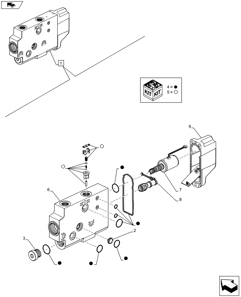 Схема запчастей Case IH FARMALL 105U - (35.204.BS[08]) - VAR - 336386 - DIRECTIONAL CONTROL VALVE, COMPONENTS (35) - HYDRAULIC SYSTEMS