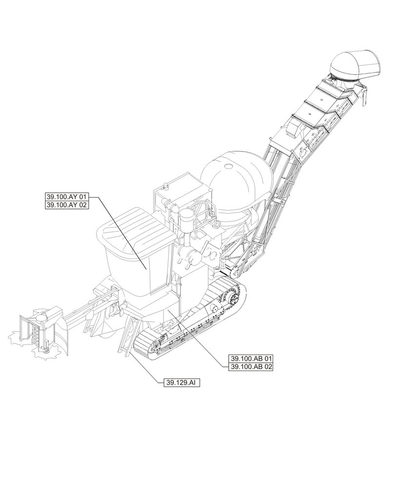 Схема запчастей Case IH A8800 - (39.000.00) - PICTORIAL INDEX - FRAMES (39) - FRAMES AND BALLASTING