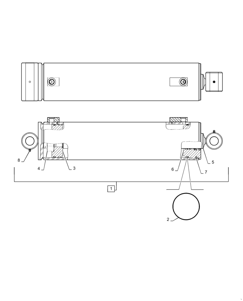 Схема запчастей Case IH 1265 - (35.100.BI[09]) - HYDRAULIC CYLINDER 5.0X17.99 D REPHASE (35) - HYDRAULIC SYSTEMS