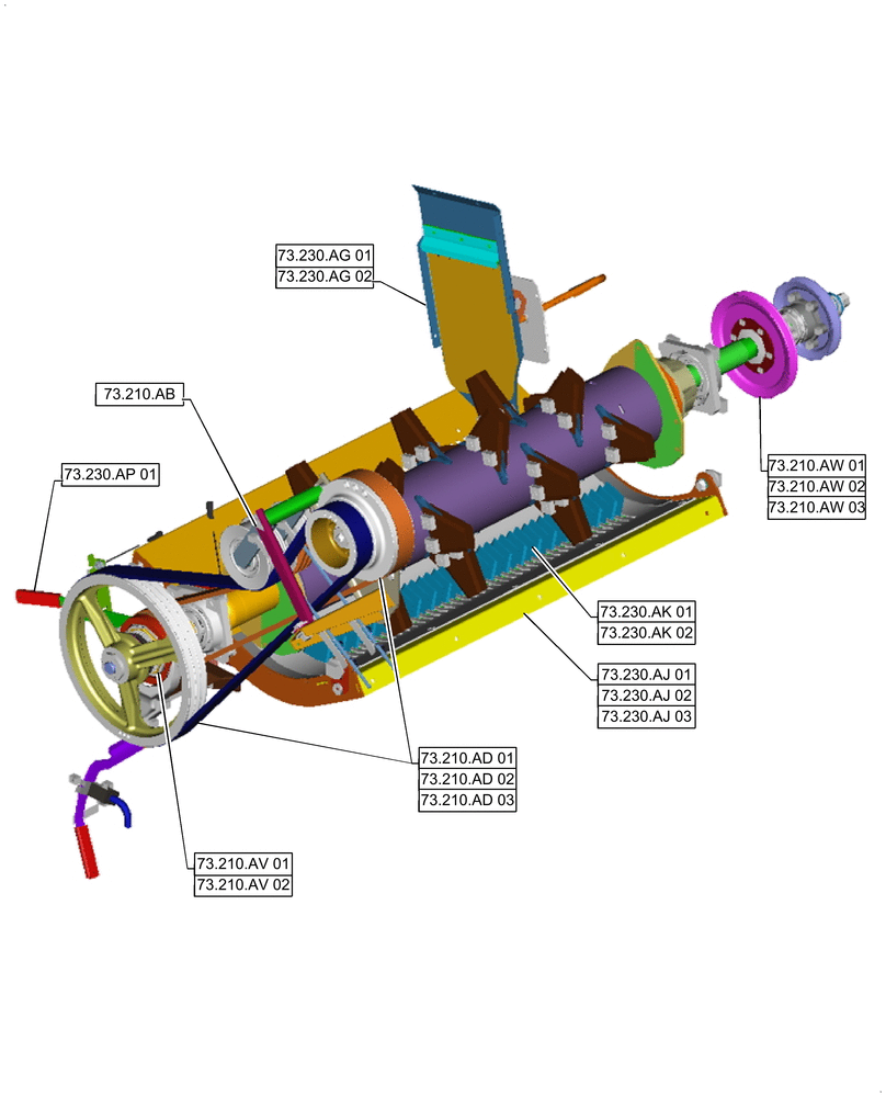 Схема запчастей Case IH 9240 - (00.000.73[01]) - PICTORIAL INDEX - RESIDUE HANDLING (00) - GENERAL & PICTORIAL INDEX