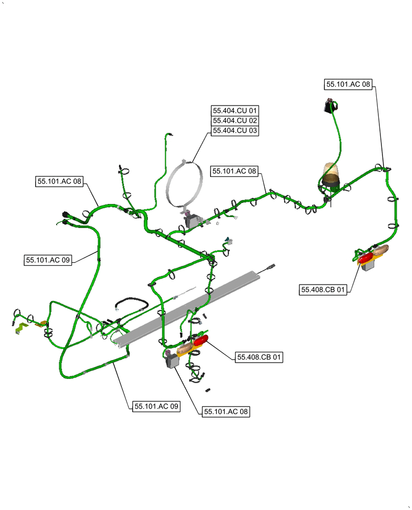 Схема запчастей Case IH 9240 - (00.000.55[04]) - PICTORIAL INDEX - ELECTRICAL SYSTEMS (00) - GENERAL & PICTORIAL INDEX