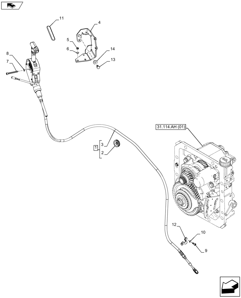 Схема запчастей Case IH FARMALL 115U - (31.104.AY[01]) - VAR - 391727 - PTO, CONTROLS (31) - IMPLEMENT POWER TAKE OFF